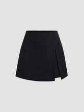 Sweetra Women Asymmetrical Suit Style Comfortable Versatile Attractive Skirt, Slim Fit Buttoned Bodycon A-Line Skirt